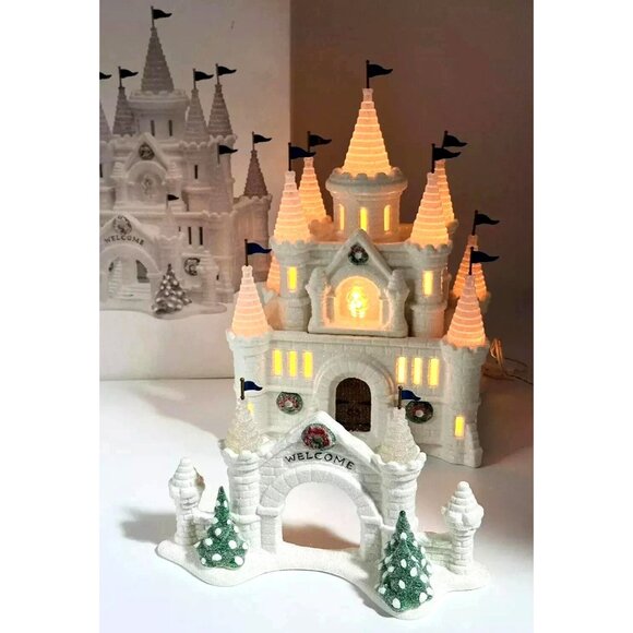 Dept 56 Original Snow Village SNOW CARNIVAL ICE PALACE 54850 Porcelain & Lighted - Picture 1 of 10